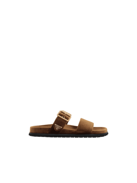 Velvet Slide Sandals-PRADA-JOHN JULIA