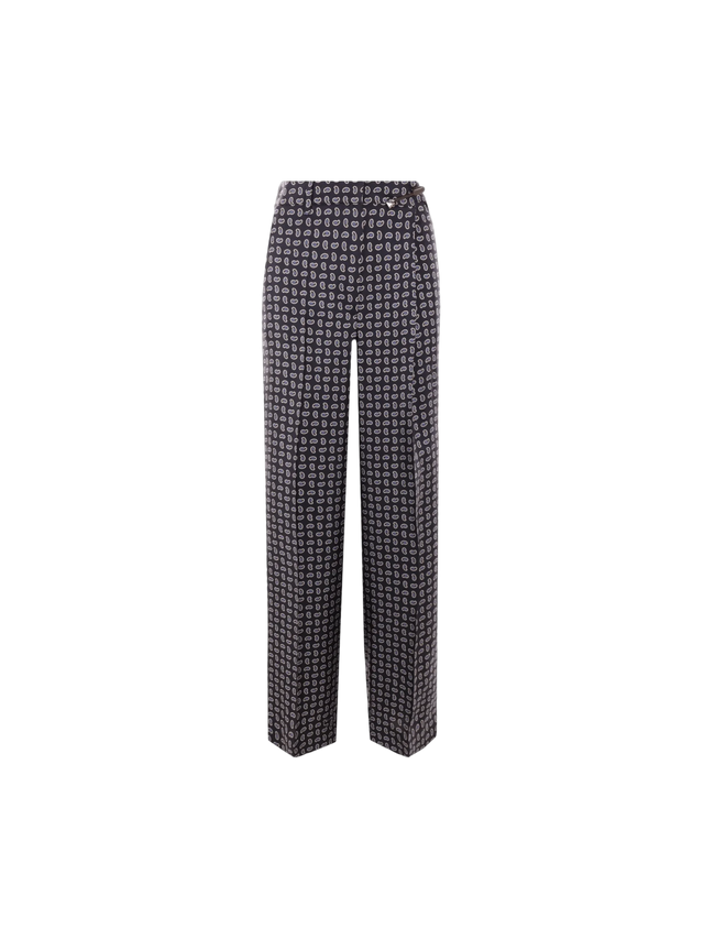 Wide-leg Paisley Print Twill Trousers-PRADA-JOHN JULIA