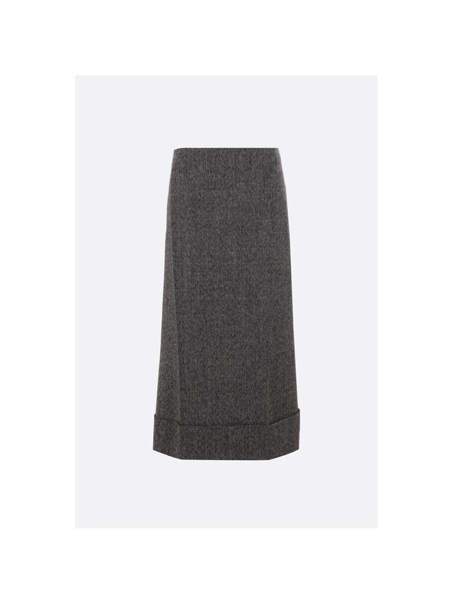 Wool Moulinè Pencil Skirt-PRADA-JOHN JULIA