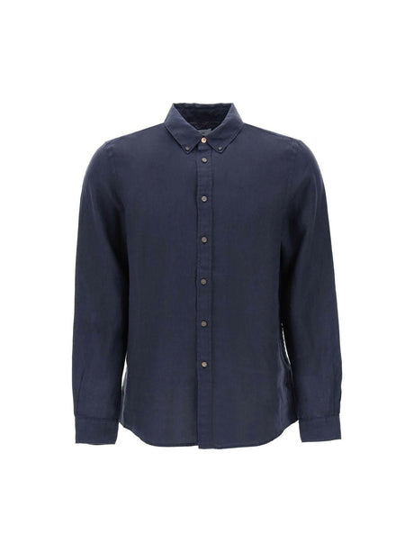 PS PAUL SMITH-Linen Button-Down Shirt-JOHN JULIA