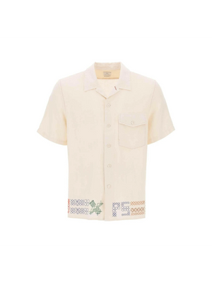 Linen Shirt With Cross-Stitch Detail PS PAUL SMITH JOHN JULIA.