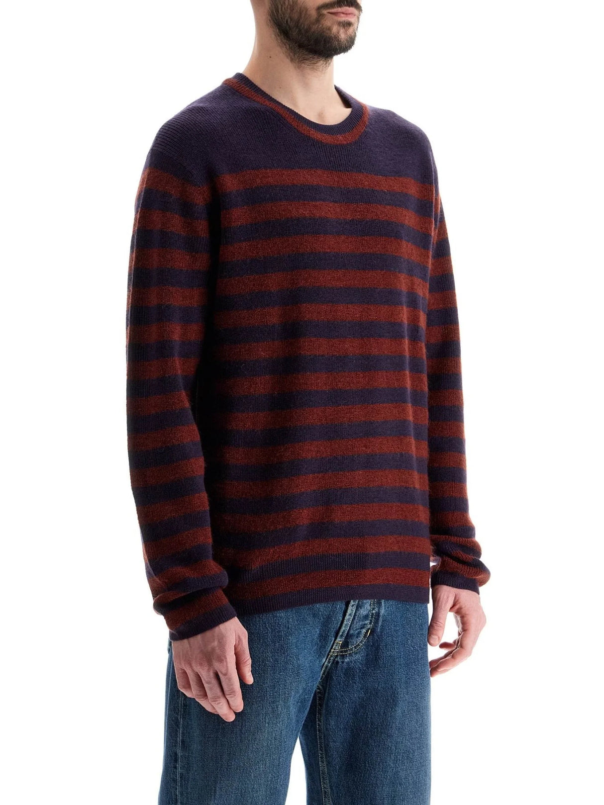 Striped Wool And Mohair Blend Pullover