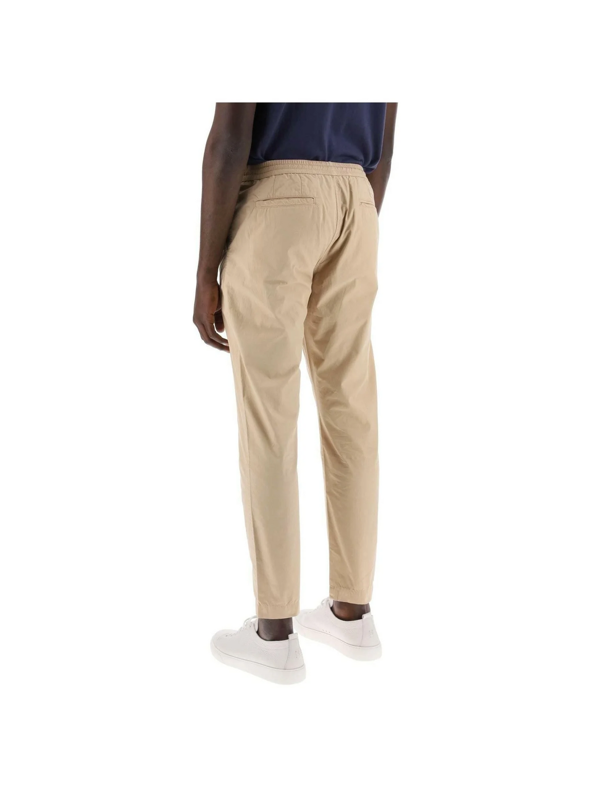 Tan Lightweight Organic Cotton Tapered Drawstring Pants PS PAUL SMITH JOHN JULIA.