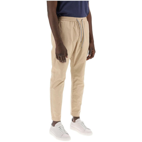 Tan Lightweight Organic Cotton Tapered Drawstring Pants PS PAUL SMITH JOHN JULIA.