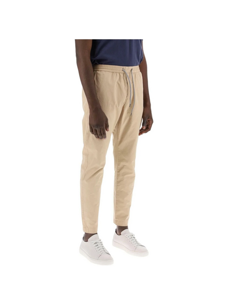 Tan Lightweight Organic Cotton Tapered Drawstring Pants PS PAUL SMITH JOHN JULIA.