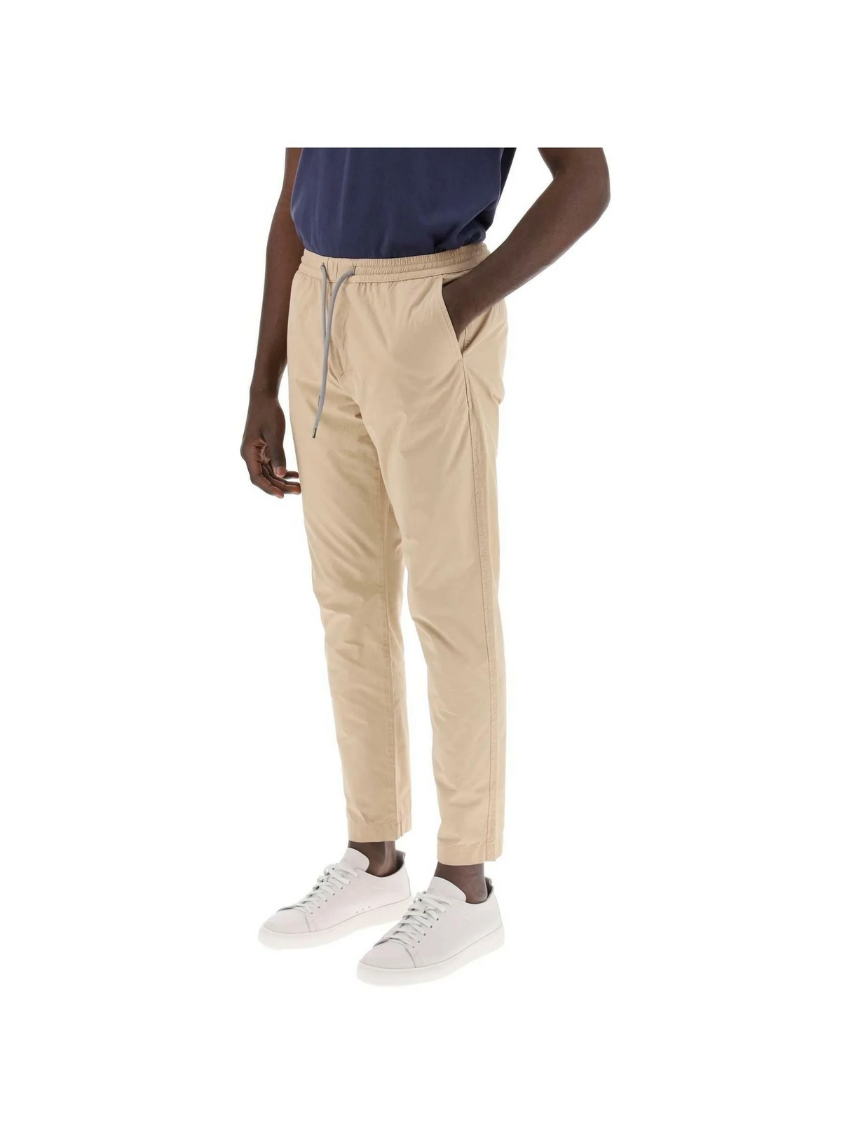 Tan Lightweight Organic Cotton Tapered Drawstring Pants PS PAUL SMITH JOHN JULIA.