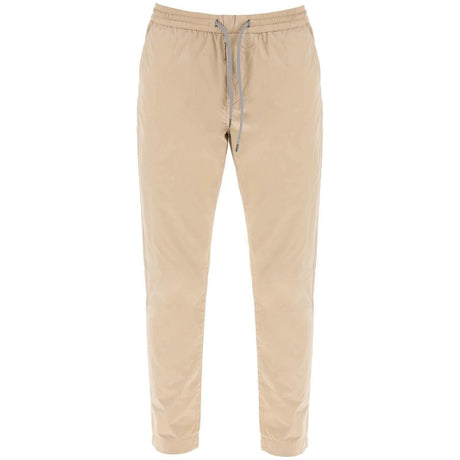 Tan Lightweight Organic Cotton Tapered Drawstring Pants PS PAUL SMITH JOHN JULIA.