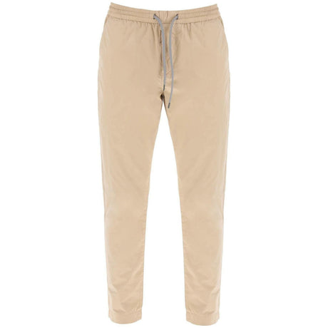 Tan Lightweight Organic Cotton Tapered Drawstring Pants PS PAUL SMITH JOHN JULIA.