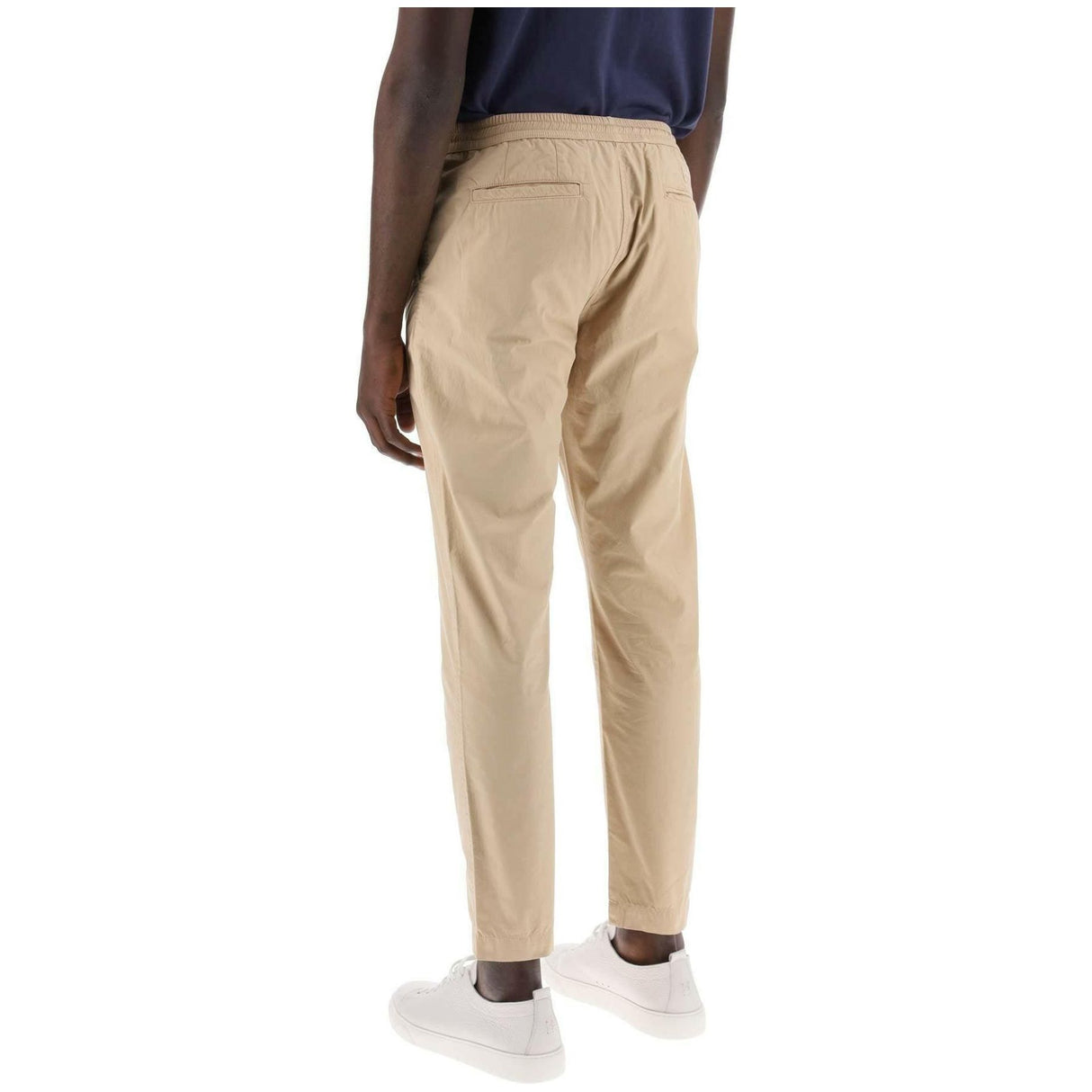 Tan Lightweight Organic Cotton Tapered Drawstring Pants PS PAUL SMITH JOHN JULIA.