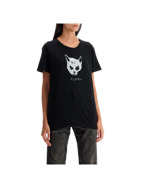 Cotton and Cashmere Nine Lives T-Shirt - Women > Clothing > Tops and Sweatshirts > T-shirts and Polo shirts