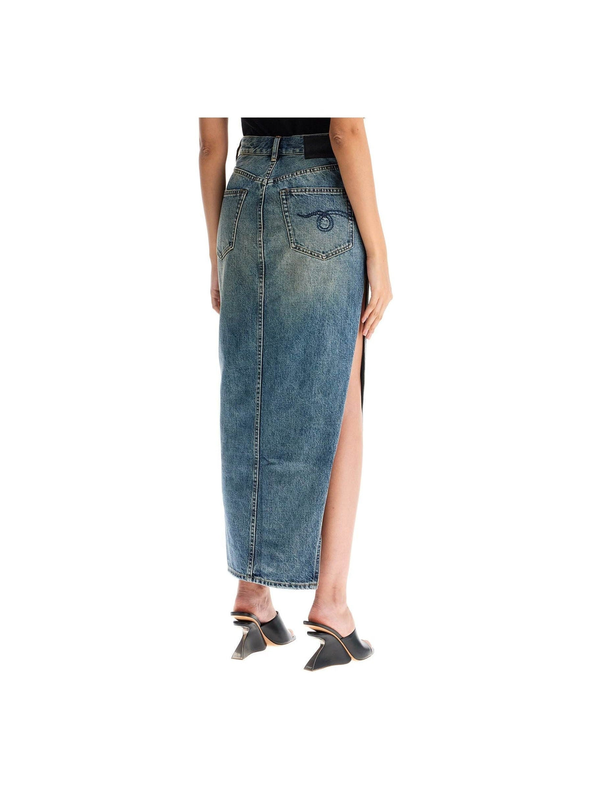 R13-Long Denim Skirt-JOHN JULIA