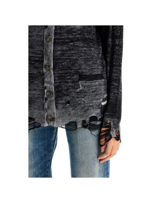 Merino Wool Distressed Detail Cardigan