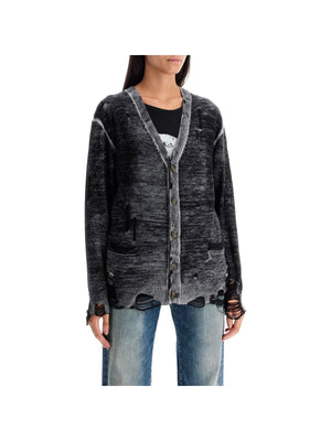 Merino Wool Distressed Detail Cardigan