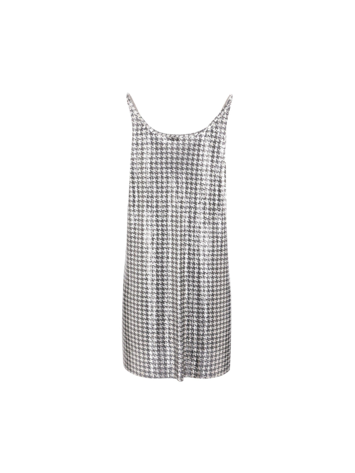 Houndstooth Print Metal Mesh Minidress-RABANNE-JOHN JULIA