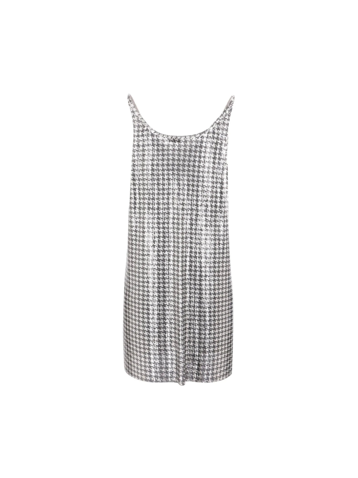 Houndstooth Print Metal Mesh Minidress-RABANNE-JOHN JULIA