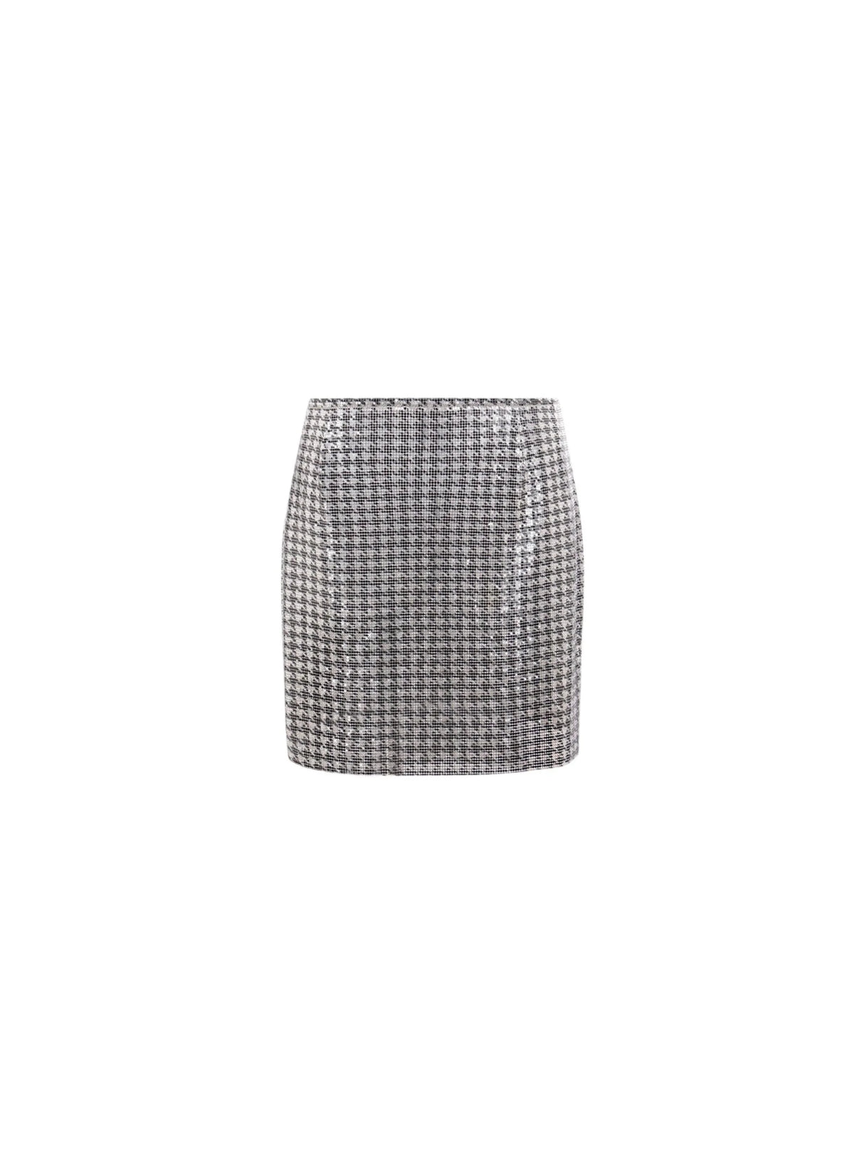 Houndstooth Print Metal Mesh Miniskirt-RABANNE-JOHN JULIA