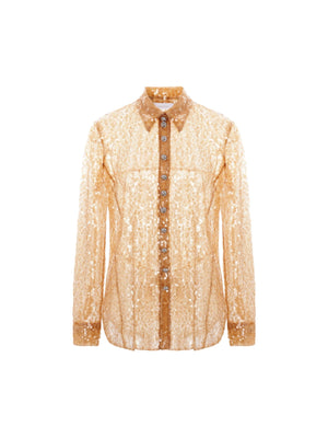 Sequinned Mesh Shirt-RABANNE-JOHN JULIA