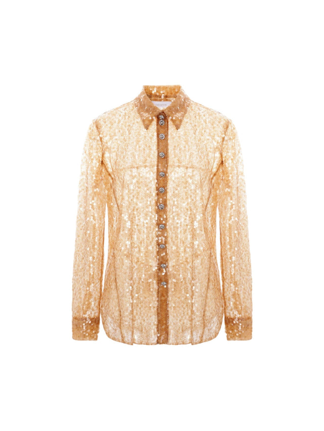 Sequinned Mesh Shirt-RABANNE-JOHN JULIA