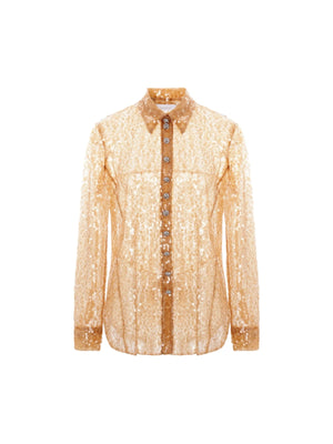 Sequinned Mesh Shirt-RABANNE-JOHN JULIA