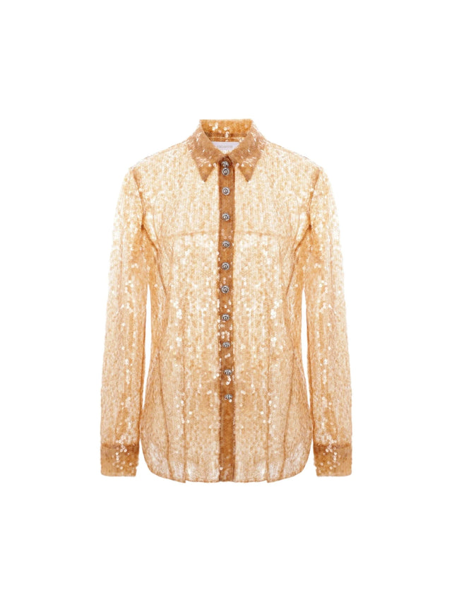 Sequinned Mesh Shirt-RABANNE-JOHN JULIA