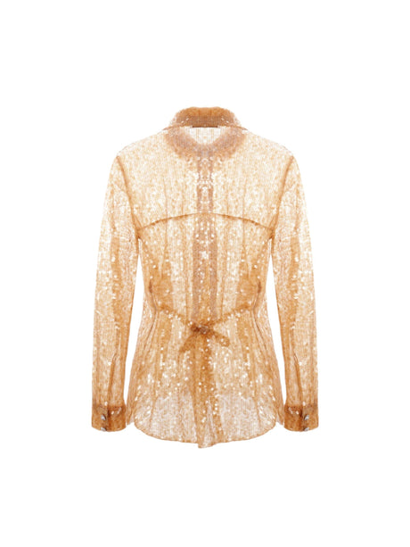 Sequinned Mesh Shirt-RABANNE-JOHN JULIA