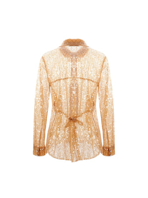 Sequinned Mesh Shirt-RABANNE-JOHN JULIA