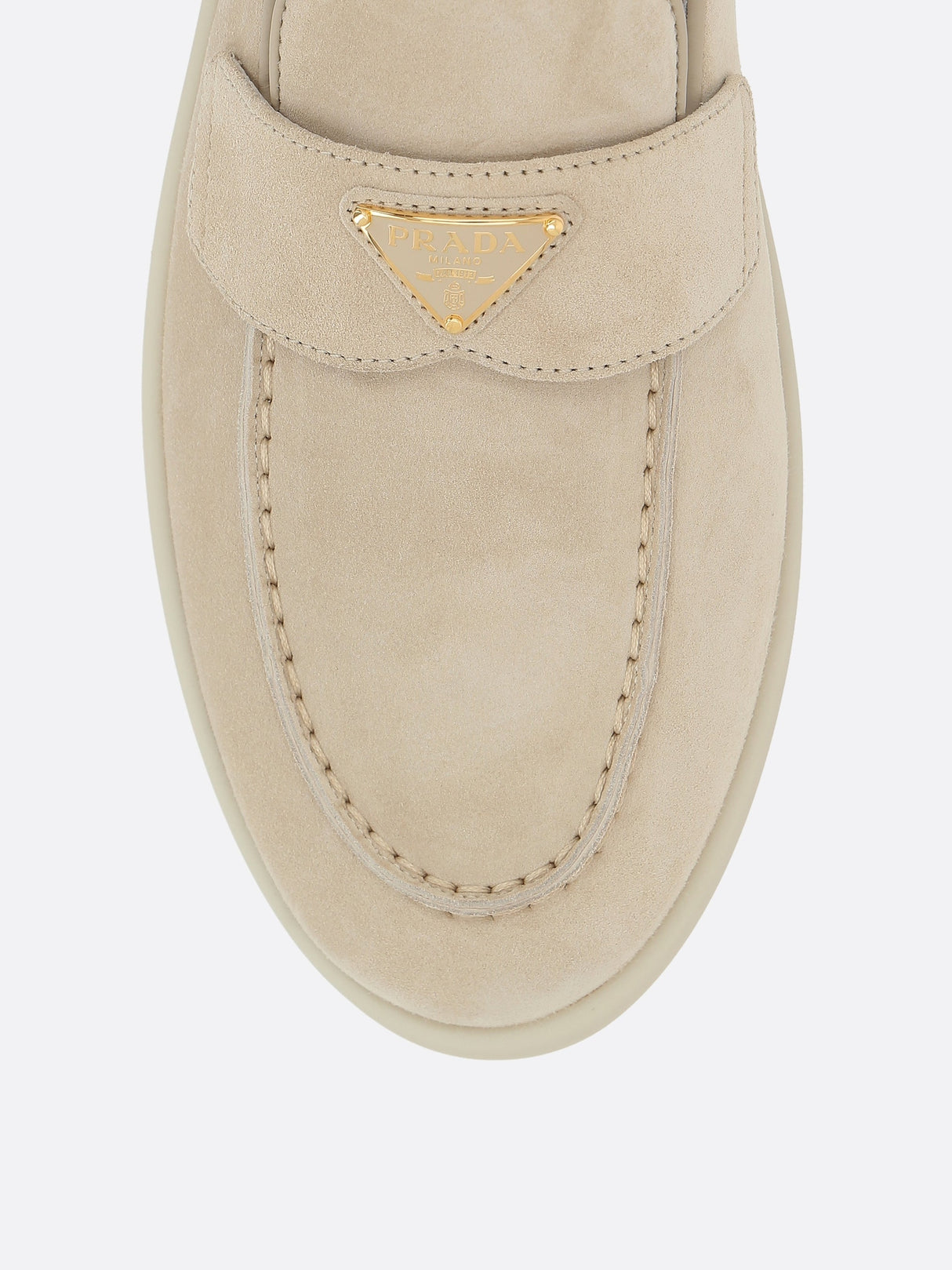 Moccasin Suede Loafers-Prada-JOHN JULIA