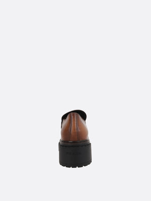 Fumé Leather Loafers-Prada-JOHN JULIA