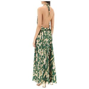 Giorgia Floral Silk Halter Maxi Dress.