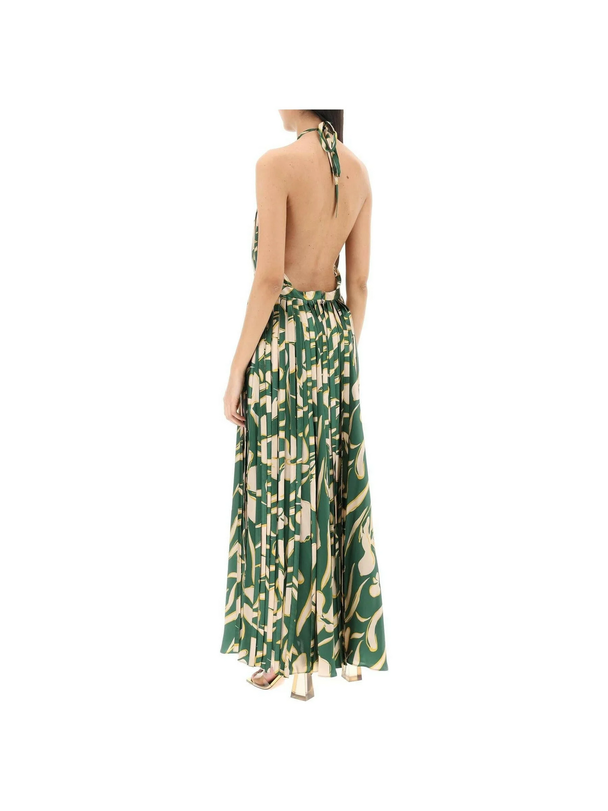 Giorgia Floral Silk Halter Maxi Dress.