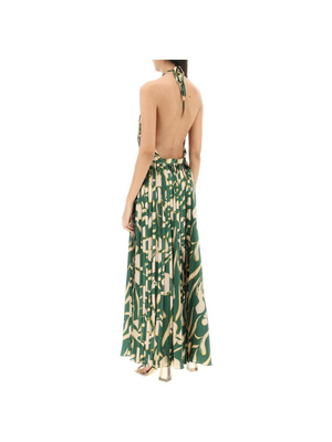 Giorgia Floral Silk Halter Maxi Dress.