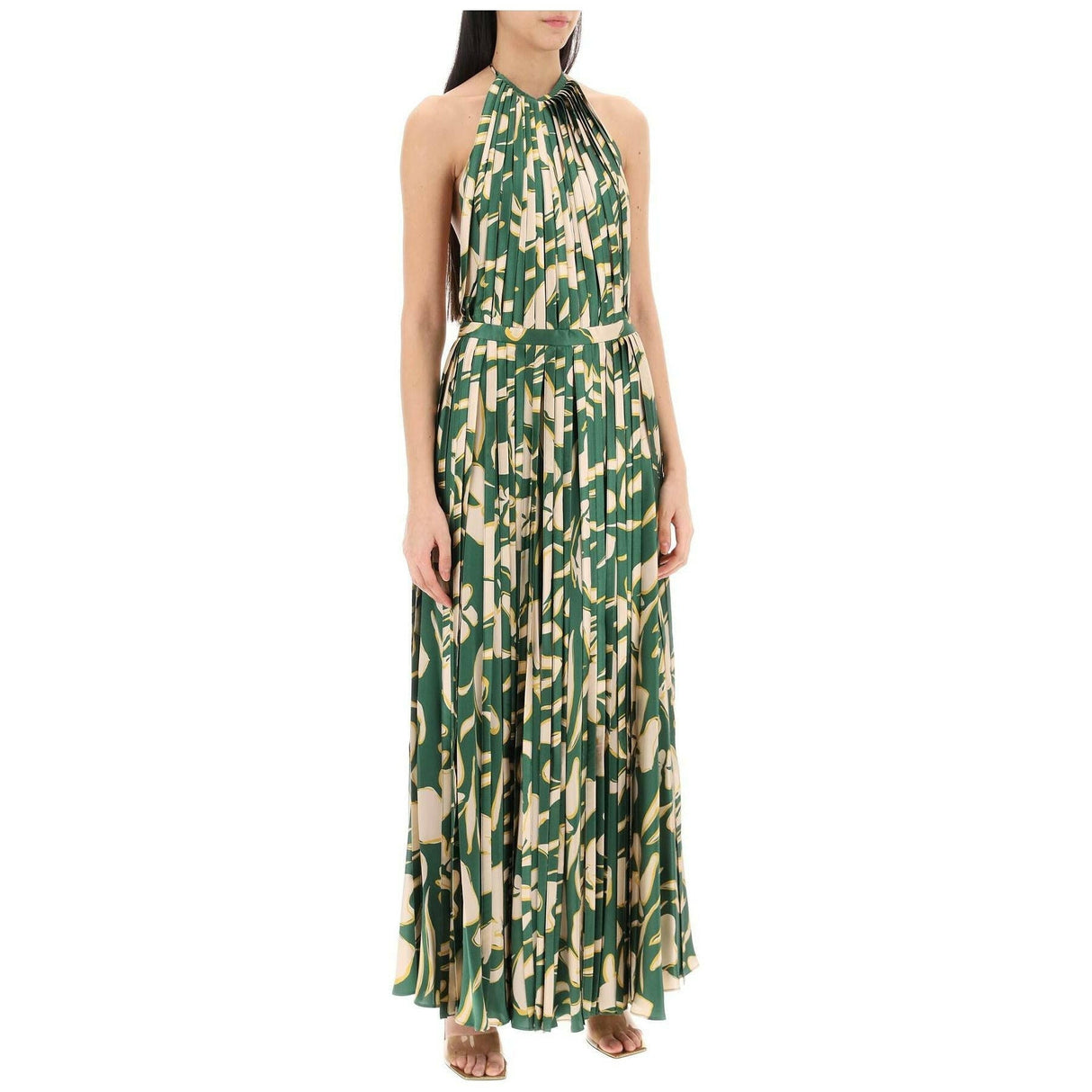 Giorgia Floral Silk Halter Maxi Dress.