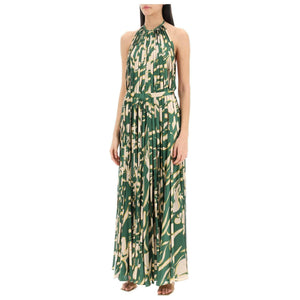 Giorgia Floral Silk Halter Maxi Dress.