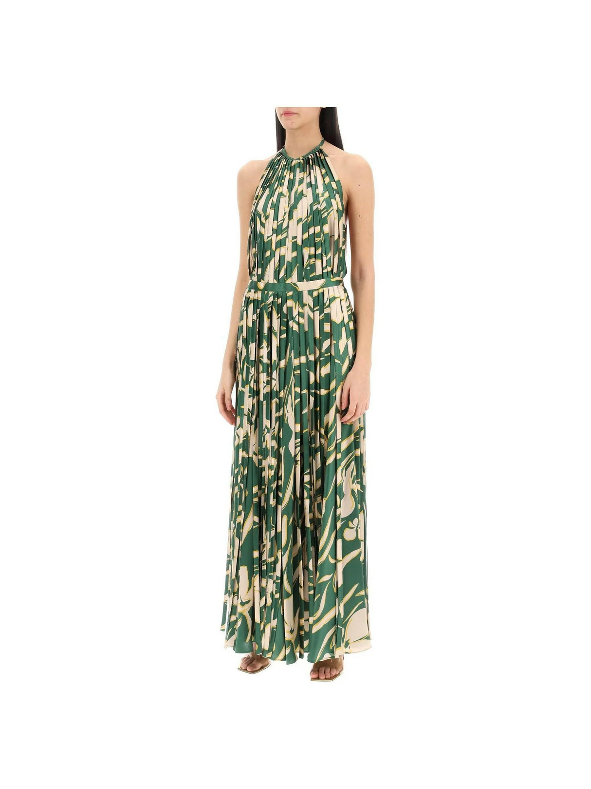 Giorgia Floral Silk Halter Maxi Dress.