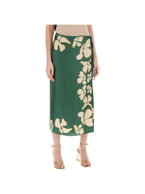 Silk Floral Wrap Skirt - Women > Clothing > Skirts > Midi