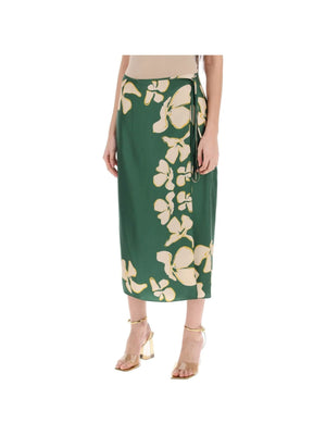 Silk Floral Wrap Skirt - Women > Clothing > Skirts > Midi