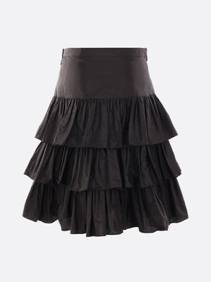 Flounced Taffeta Midi Skirt-Valentino Garavani-JOHN JULIA