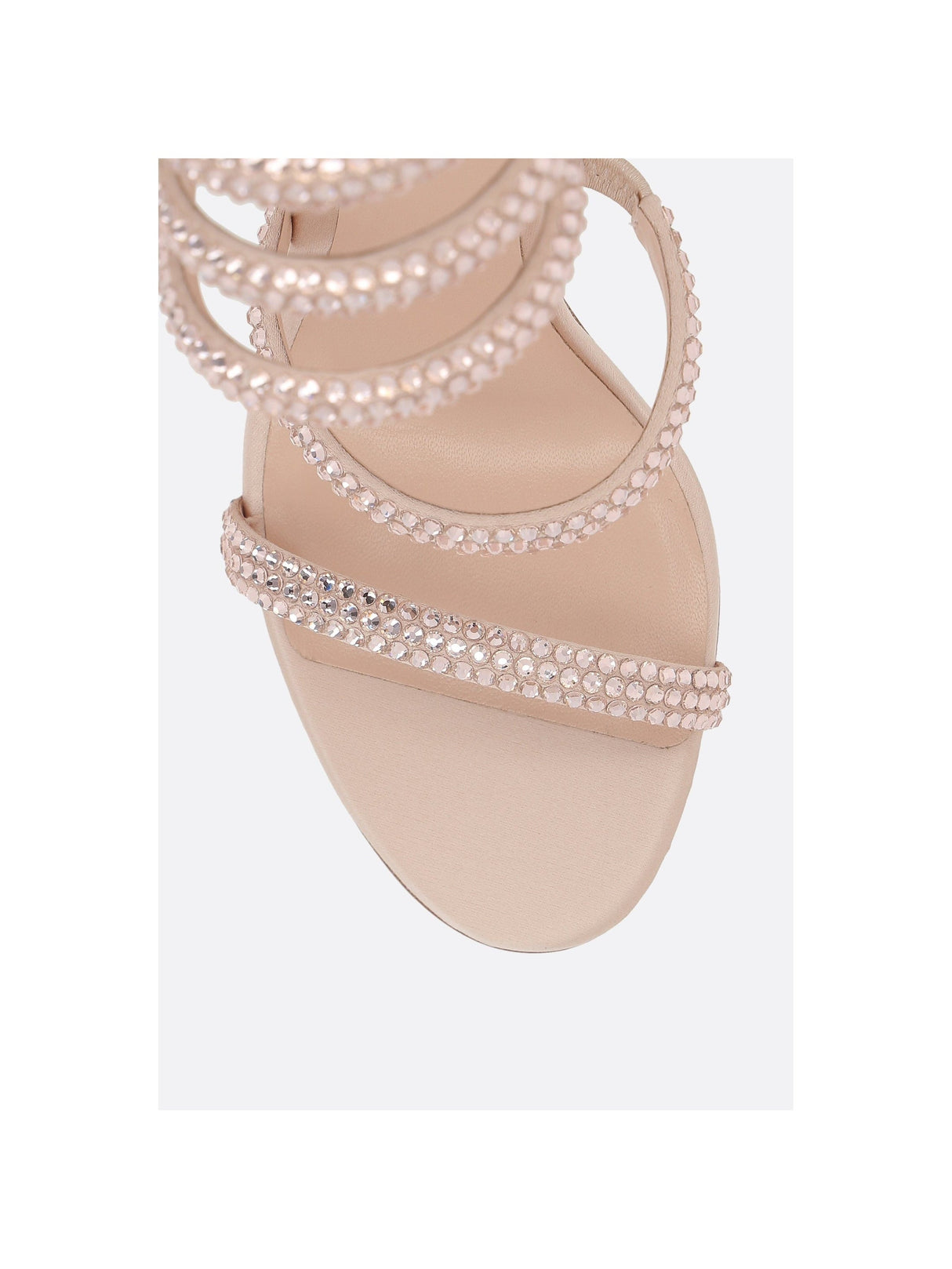 Rhinestone-Embellished Satin Cleo Sandals-RENÉ CAOVILLA-JOHN JULIA