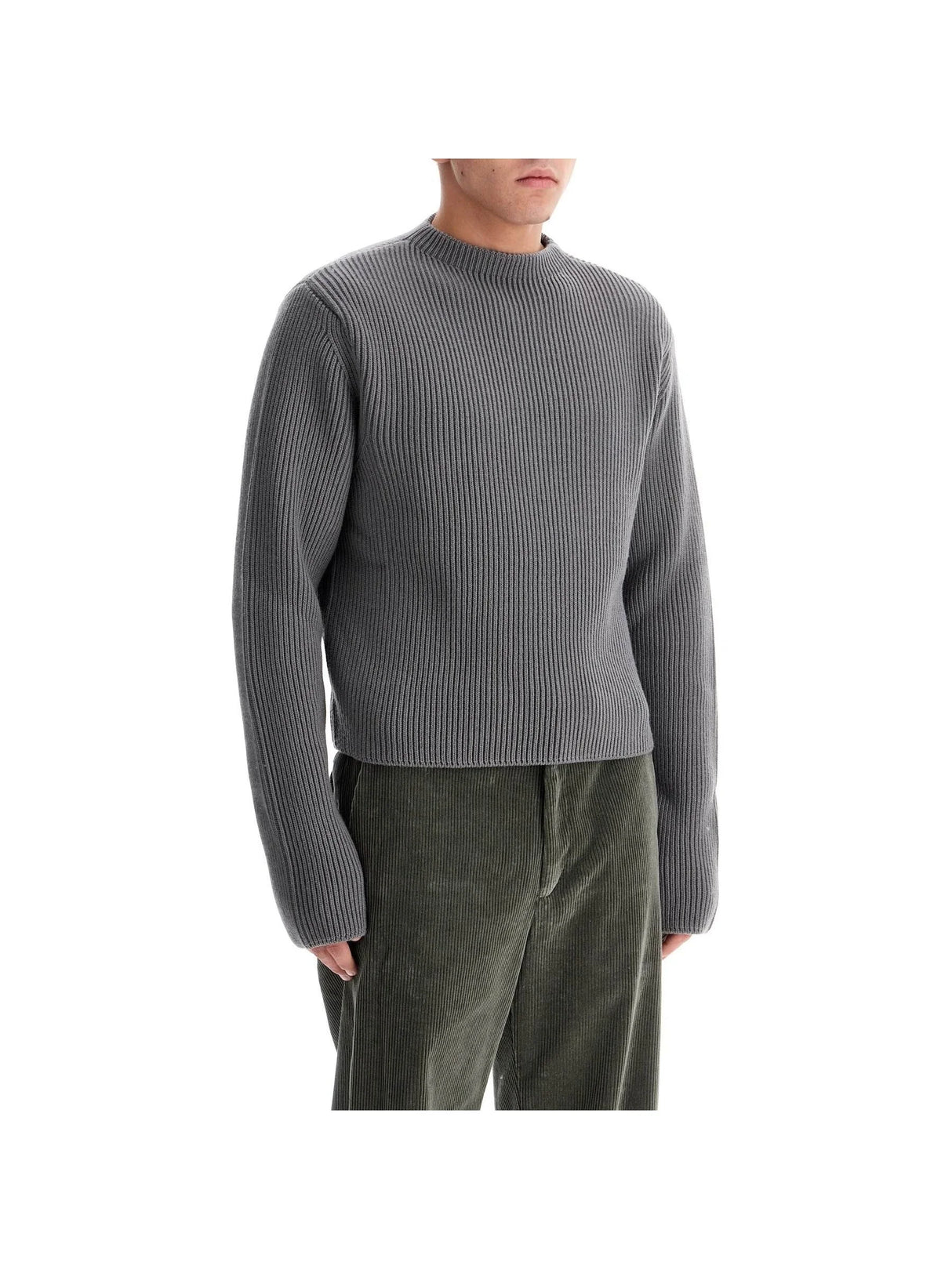 Ribbed Wool Pullover Sweater