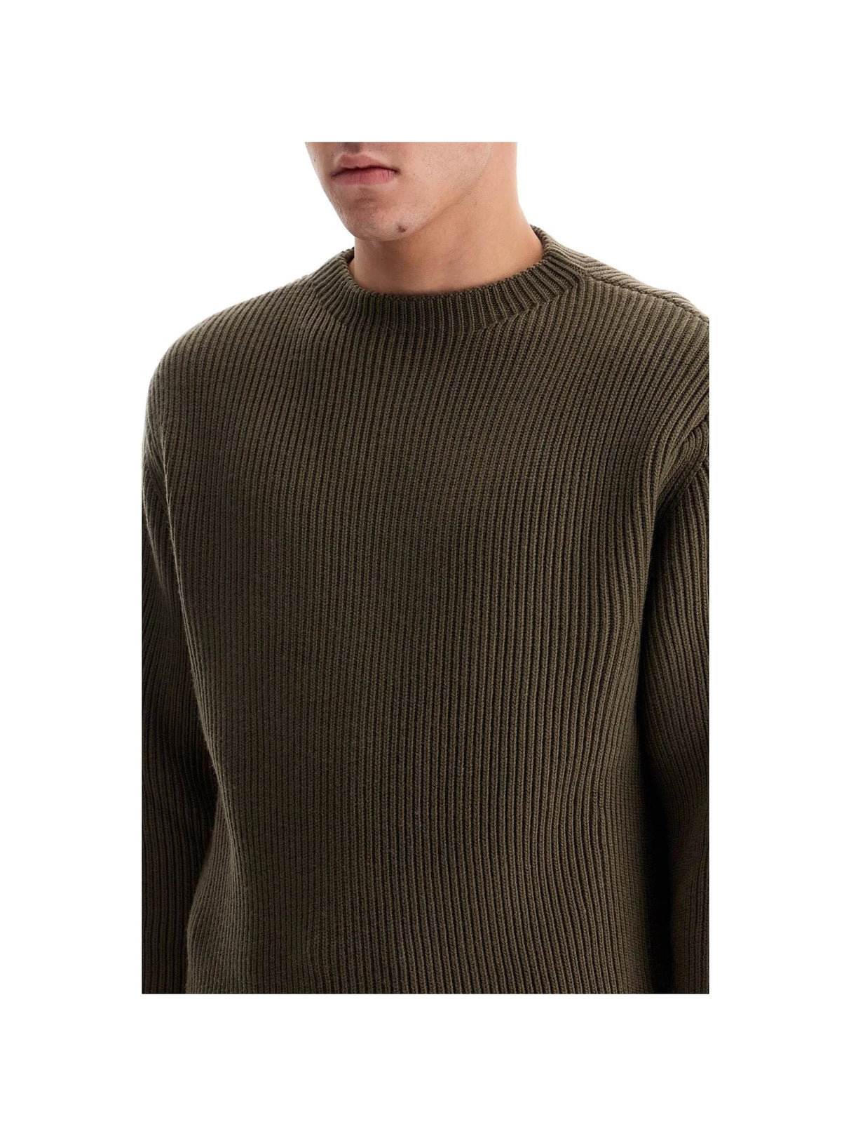 Ribbed Wool Pullover Sweater