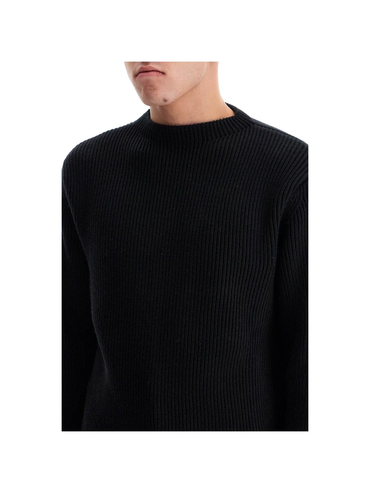 Ribbed Wool Pullover Sweater