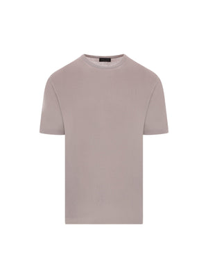 ROBERTO COLLINA-Cotton Knit T-shirt-JOHN JULIA