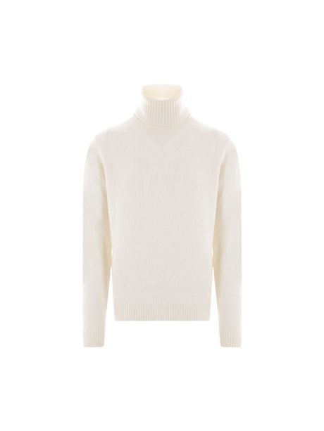 Turtleneck Wool Cashmere Sweater-Roberto Collina-JOHN JULIA