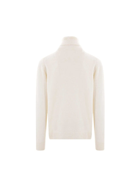 Turtleneck Wool Cashmere Sweater-Roberto Collina-JOHN JULIA