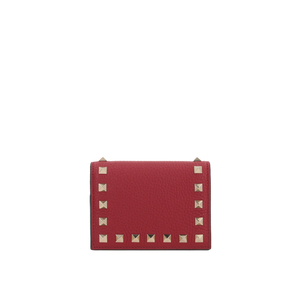 Rockstud Grainy Leather Flap Wallet-VALENTINO GARAVANI-JOHN JULIA