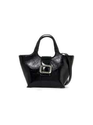 Grand Choc Mini Crinkled Leather Top-Handle Bag.