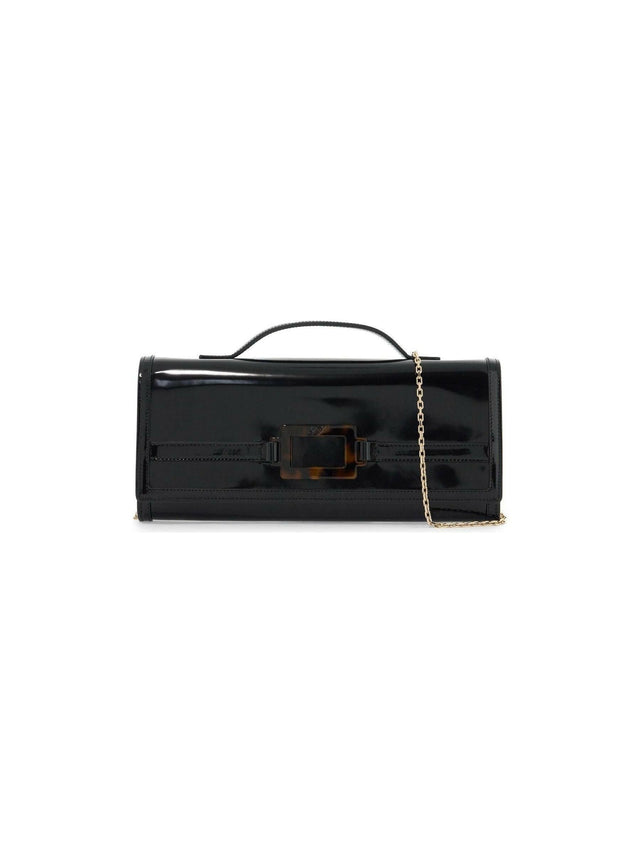 Leather Belle Vivier Clutch Bag.