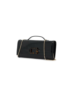 Leather Belle Vivier Clutch Bag.