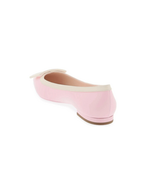 Nappa Leather Gommettine Bicolor Lacquered Buckle Ballerinas.