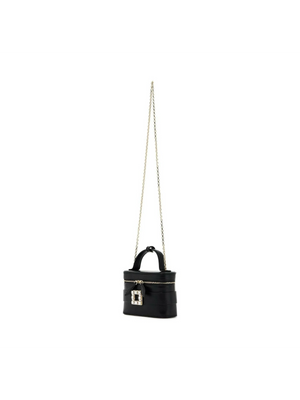 Nappa Leather Vanity Strass Buckle Bag.